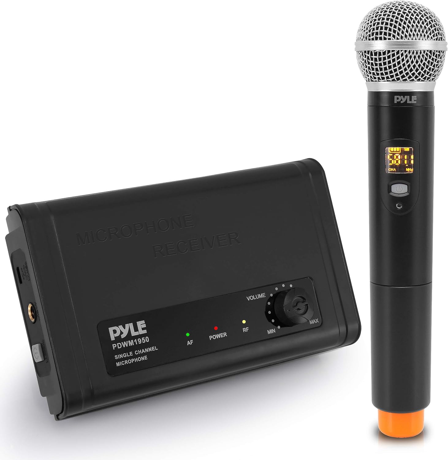 PYLE PDWM1950 Compact UHF Wireless Microphone System with Handheld Mic and Desktop Receiver