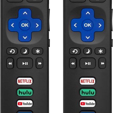 2-Pack Universal Roku TV Remote Control for TCL, Hisense, Onn, Philips Smart TVs