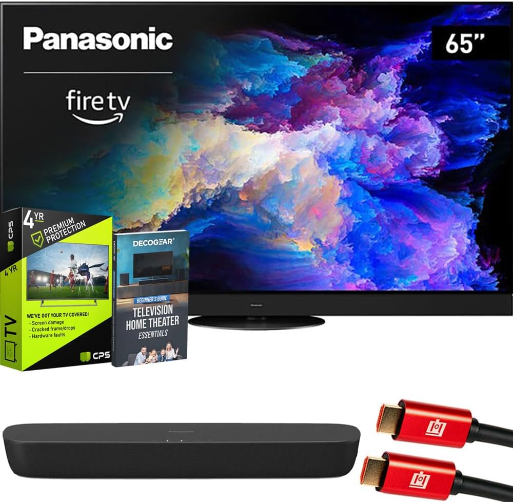 Panasonic 65-inch Z95 4K UHD OLED Smart Fire TV Bundle with HTB200 Soundbar and 4 Year Protection Plan