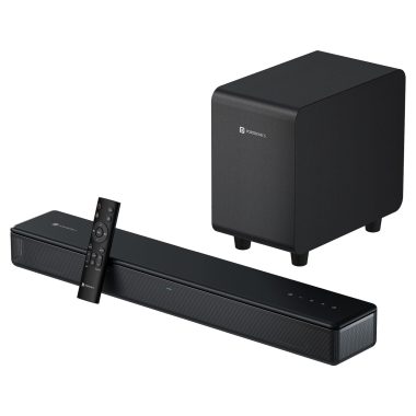 Portronics Sound Slick X 250W 2.1 Channel Bluetooth Soundbar with Wired Subwoofer, Black