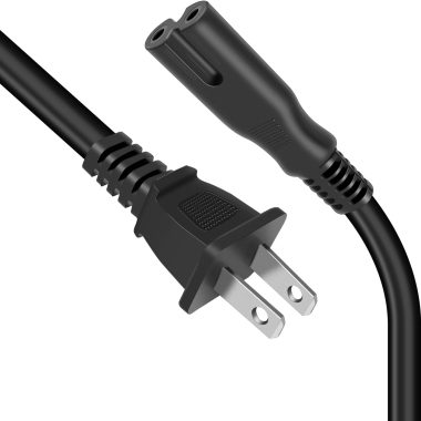 6 Foot 2 Prong 18 AWG UL Listed AC Power Cord for Samsung LG TCL Hisense Smart TVs