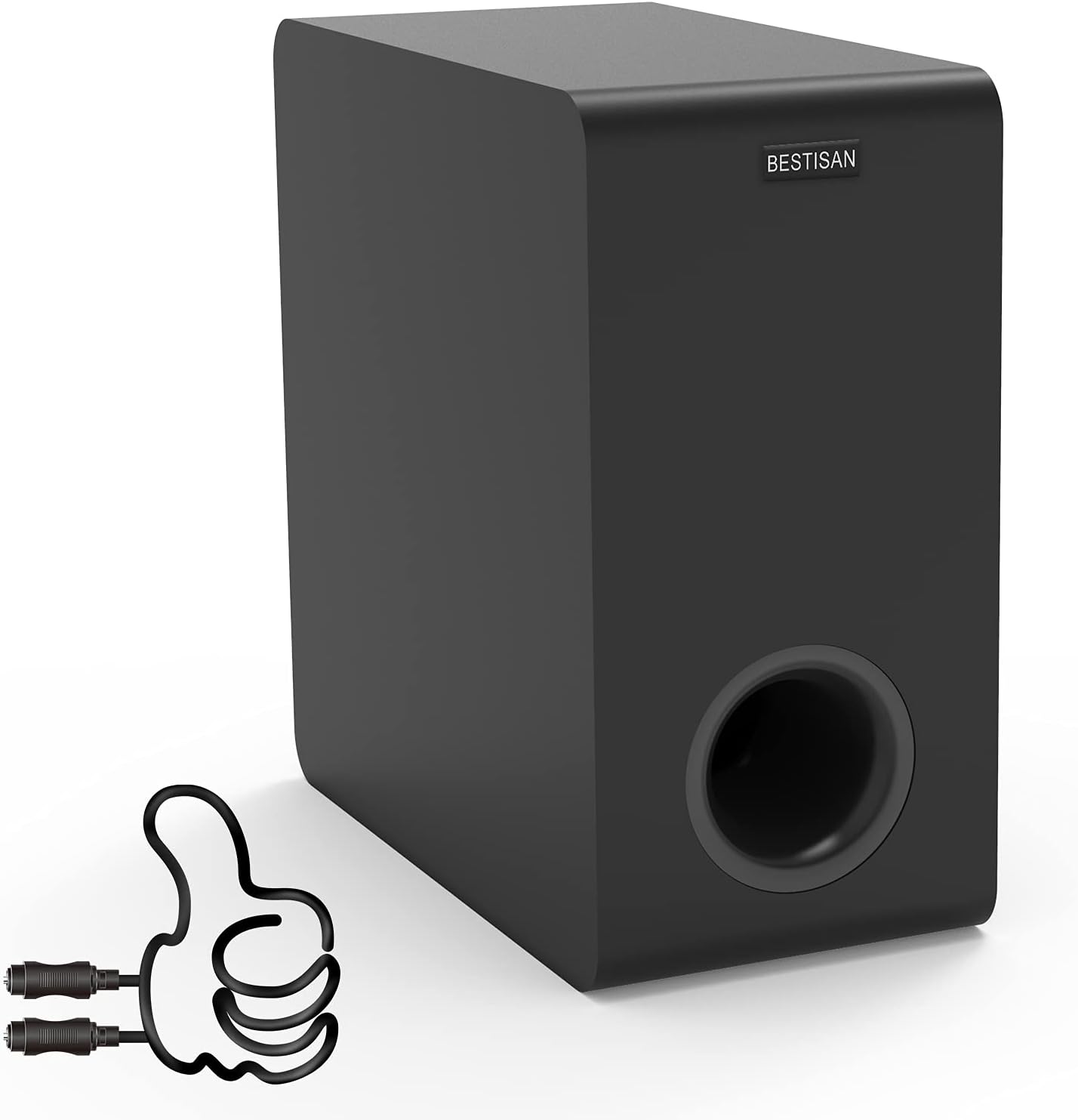 Bestisan 6.5 Inch Active Compact Home Audio Subwoofer Deep Bass Black
