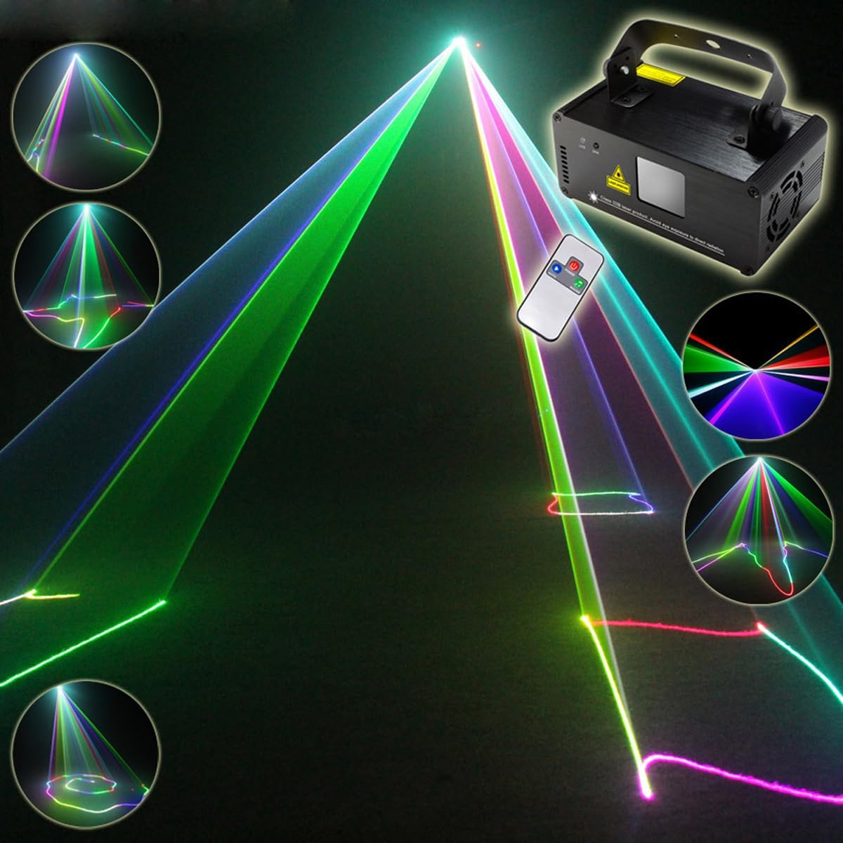 Professional RGB Laser Party Lights Sound Activated DJ Disco Light DMX Scanner Beam Effect Projector Lighting for KTV Bar Club Event