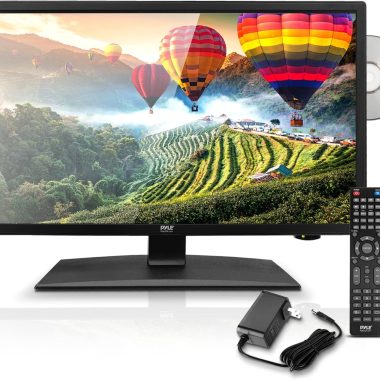 Pyle 18.5 Inch 768p LED RV TV with HDMI, RCA, Multimedia Disk Combo, 12V Car Adapter, Stereo Speakers