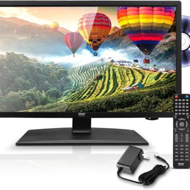 Pyle 21.5 Inch 1080p FHD LED RV Television Slim Flat Screen Monitor with DVD Combo and 12V Car Adapter