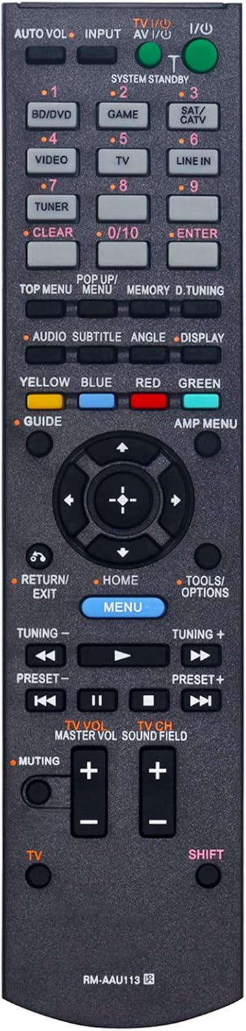 RM-AAU113 Replacement Remote for Sony HT-CT550W HT-SS380 Home Theater Systems