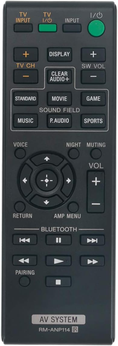 RM-ANP114 Replacement Remote Control for Sony HT-CT770 HT-CT370 Soundbars
