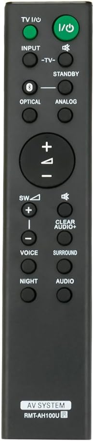 RMT-AH100U Replacement Remote for Sony HT-CT180 SA-CT180 Sound Bar Audio System