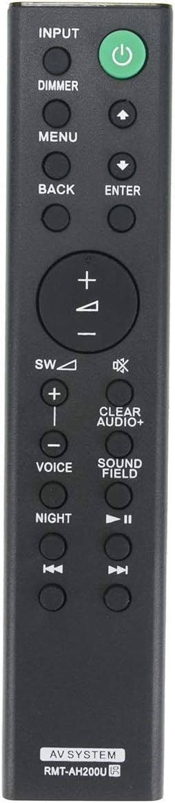 Sony Sound Bar Remote Control RMT-AH200U for HT-CT390 HT-RT3 SA-CT390 SA-WCT390