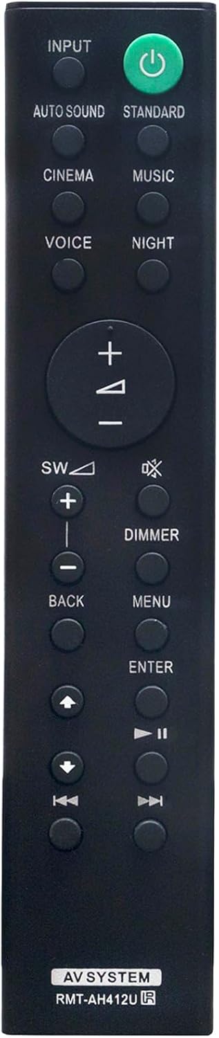 Sony Home Theater Soundbar Remote Commander RMT-AH412U for HT-S40R HT-S700RF HT-S20R HT-S500RF