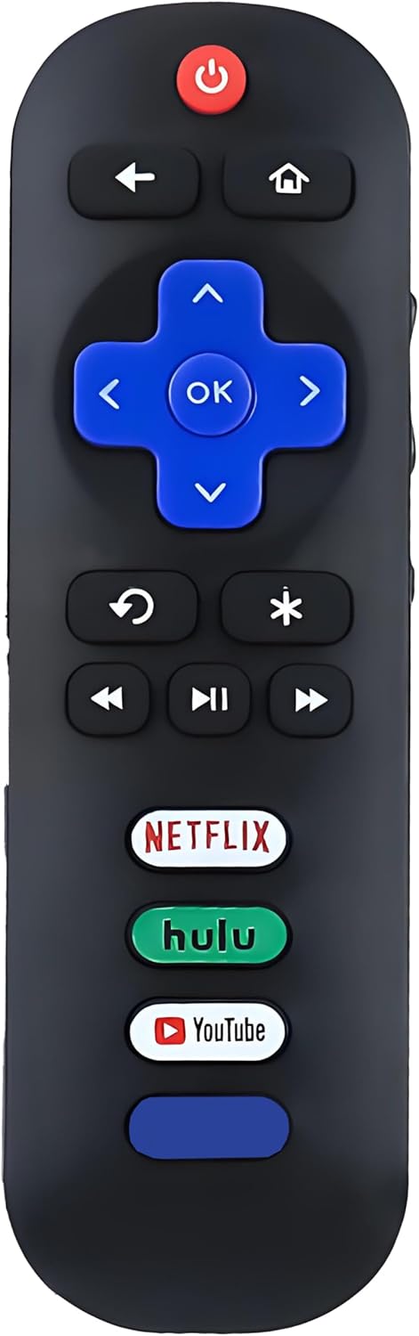 Roku TV Replacement Remote Control for TCL, Hisense, Onn, Sharp, Element, Westinghouse, Philips Smart TVs