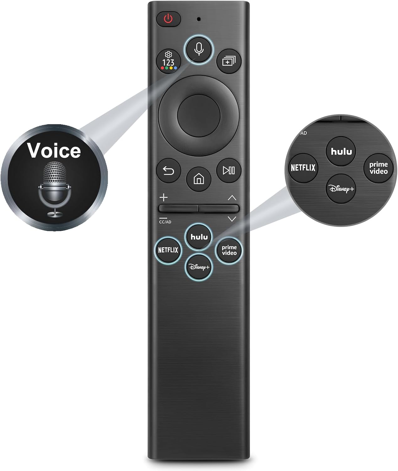Samsung Smart TV Replacement Voice Remote for Frame UHD OLED QLED TVs