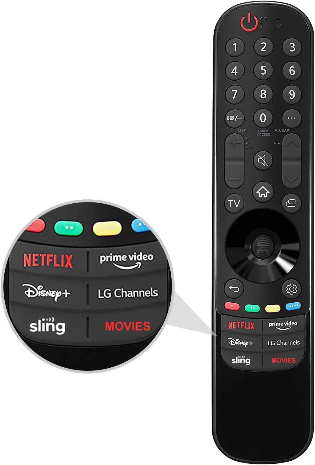 Universal Replacement Remote for LG UHD OLED QNED NanoCell 4K 8K TVs with Streaming Buttons (No Voice No Pointer)