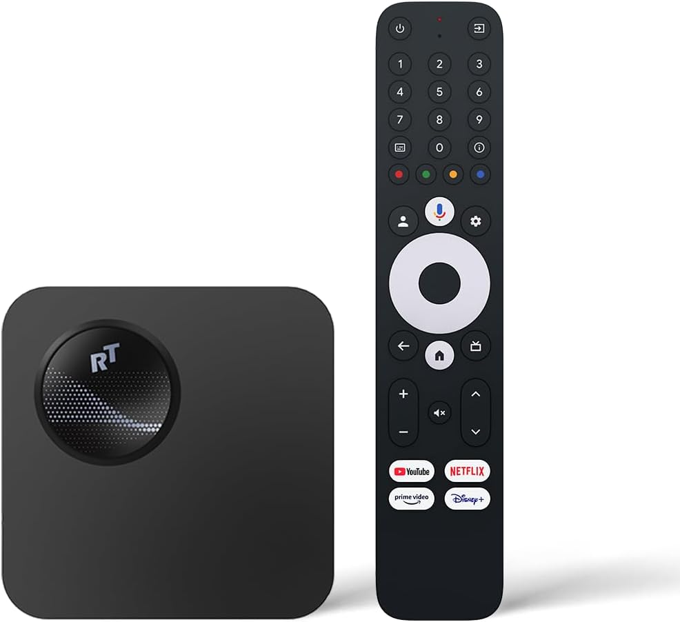 RockTek GX1 UHD Streamer with Google TV, 4K HDR Dolby Vision Atmos, WiFi6, 32GB Storage