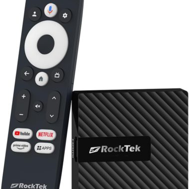 RockTek 4K UHD Google TV Streaming Dongle with Voice Remote Dolby Audio for Movies Shows Netflix