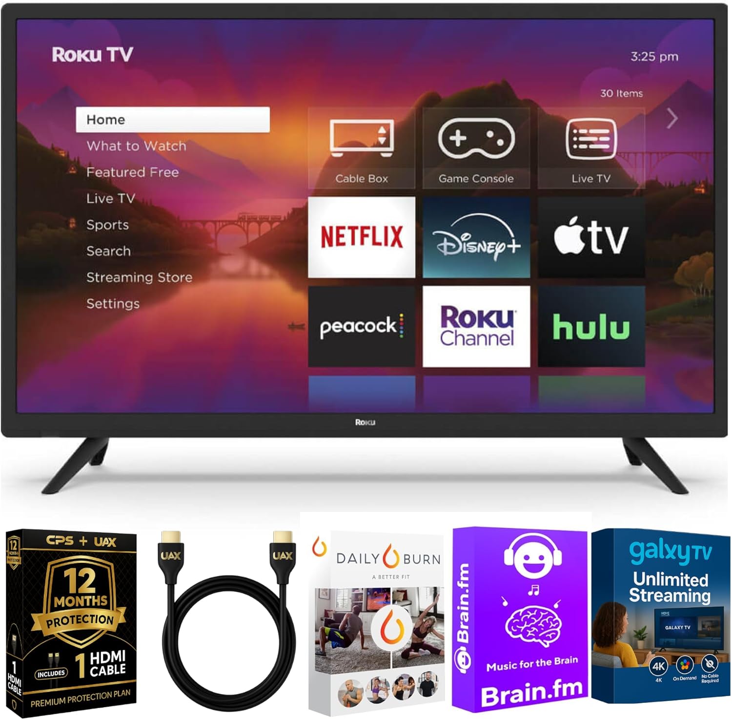 Roku 40-inch Full HD Smart LED TV Bundle with Dolby Audio and Voice Remote - 1080p Resolution