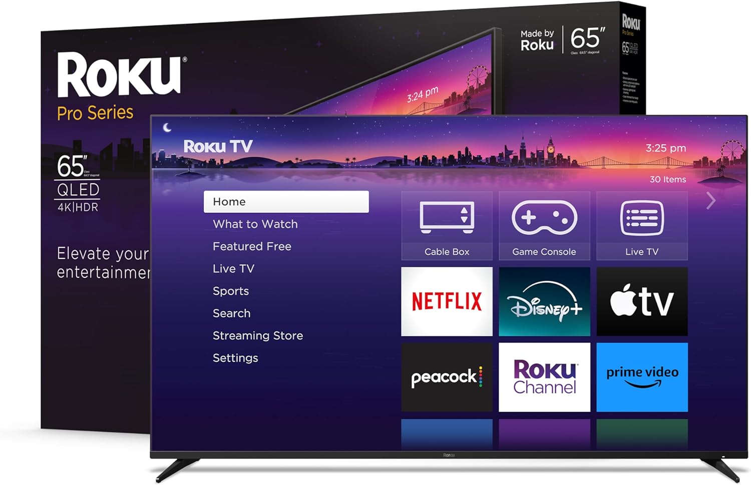 Roku 65-Inch QLED 4K Smart TV Pro Series with Voice Remote