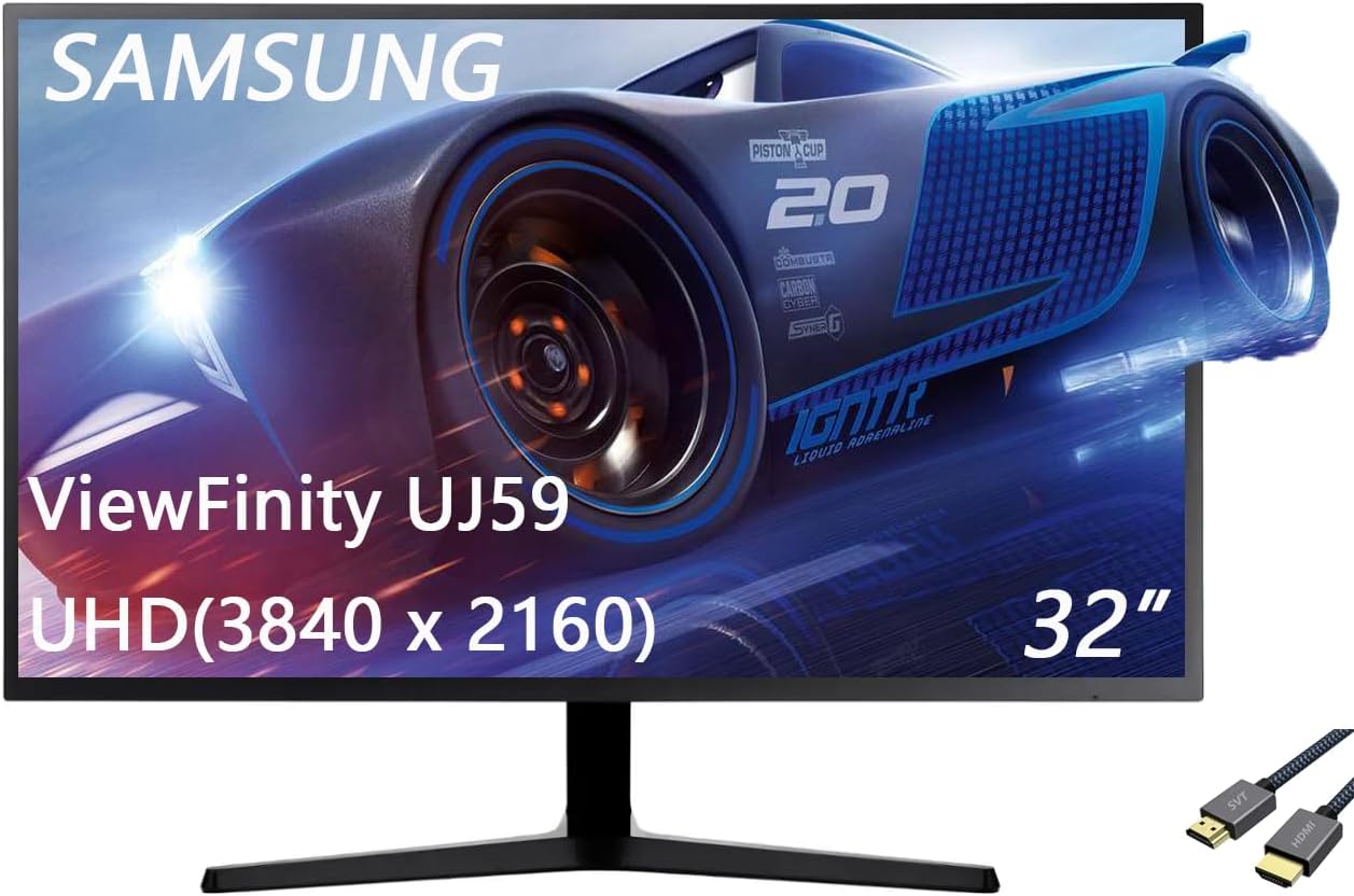 SAMSUNG 32 Inch ViewFinity UJ59 4K UHD LED Monitor Dark Gray Blue 60Hz 4ms FreeSync HDMI DP