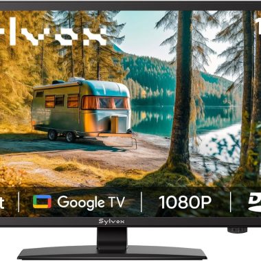 Sylvox 19 Inch 12 Volt Smart RV TV with DVD Player Google OS Voice Remote