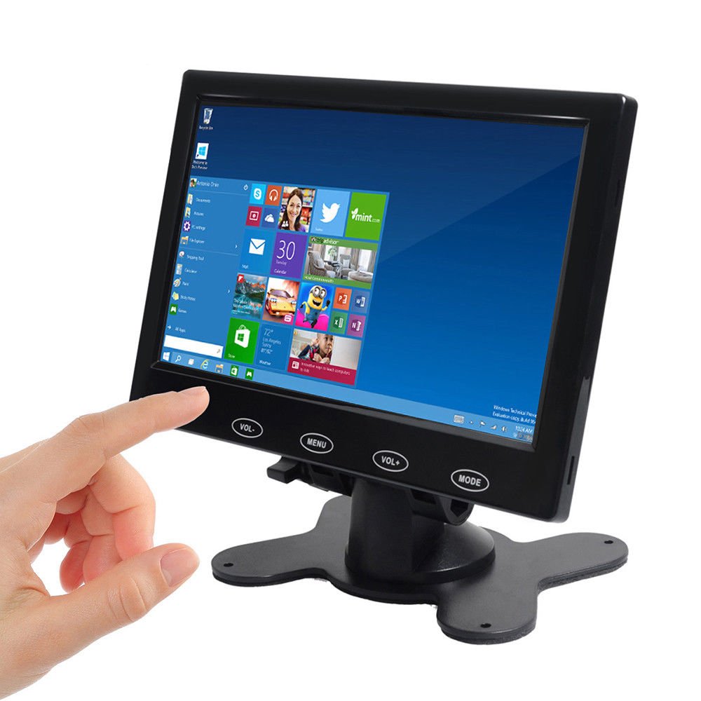 SallyBest 7 Inch Ultra Thin 16:9 HD 800x480 TFT Color Car Rear View Monitor with 2 Video Inputs and HDMI VGA Support