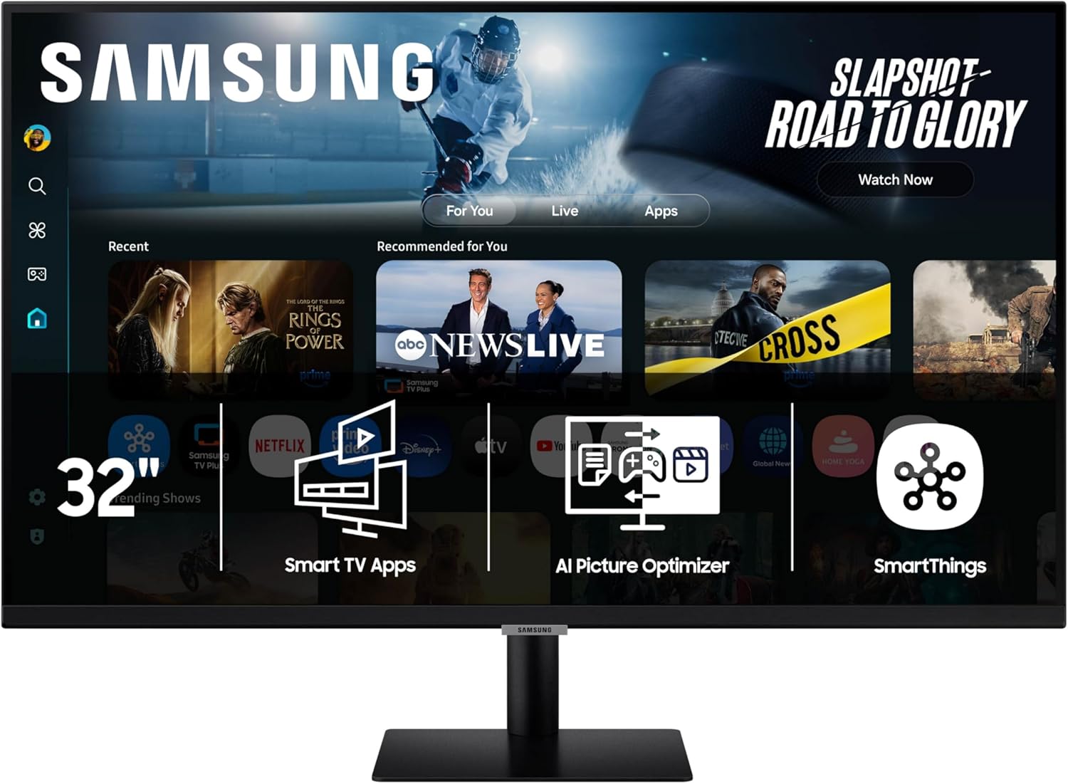 Samsung 32 Inch M70F Smart 4K UHD Monitor with Smart TV Apps and USB-C Black