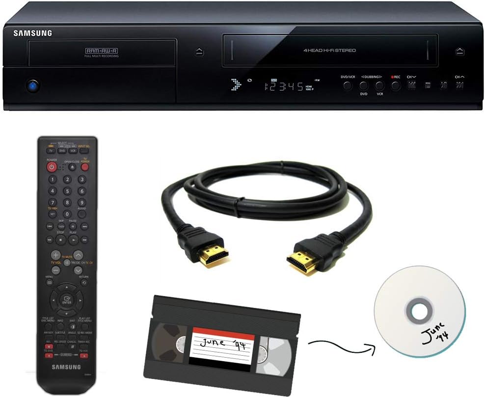 Samsung VHS to DVD Recorder VCR Combo 1080p HDMI Output with Remote