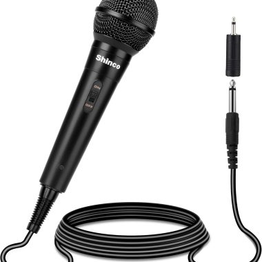 Shinco Dynamic Cardioid Vocal Handheld Microphone 13ft Cable ON/Off Switch for Karaoke Singing Machines
