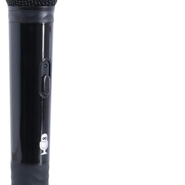 Singing Machine Portable Wireless Microphone Black Premium Unidirectional UHF for Karaoke and Events