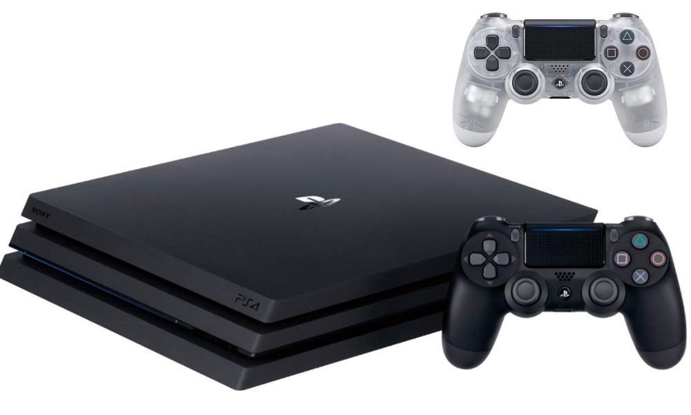 Renewed Sony PlayStation 4 Pro 1TB Console Bundle with Crystal DualShock 4 Controller