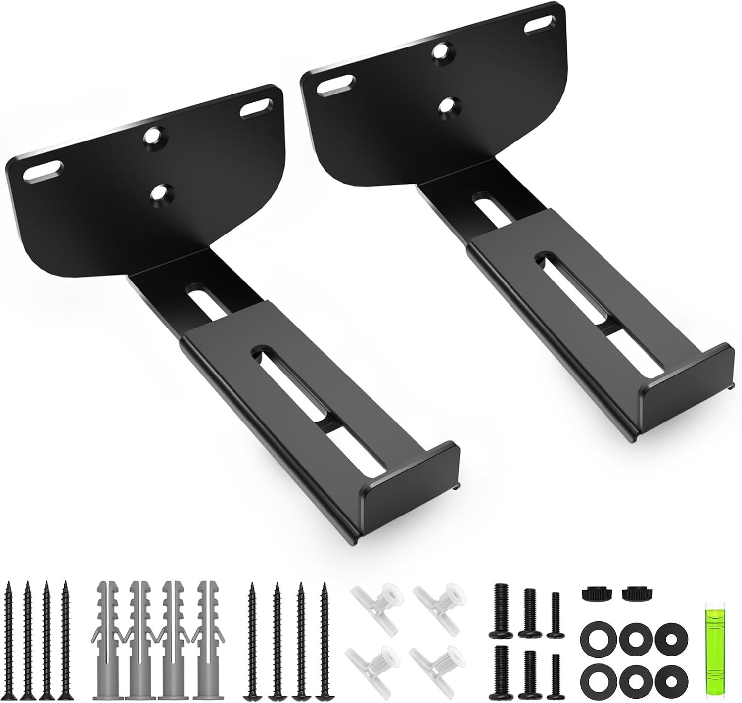 Adjustable Depth Soundbar Wall Mount Bracket, Holds 38 lbs, for Samsung Bose Vizio LG Sony JBL