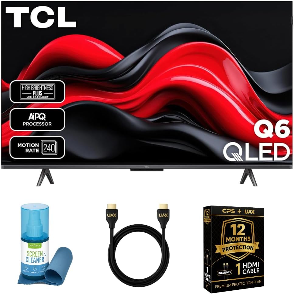 TCL 43-Inch QLED Pro 4K Smart Google TV Bundle New with 12 Months CPS Protection