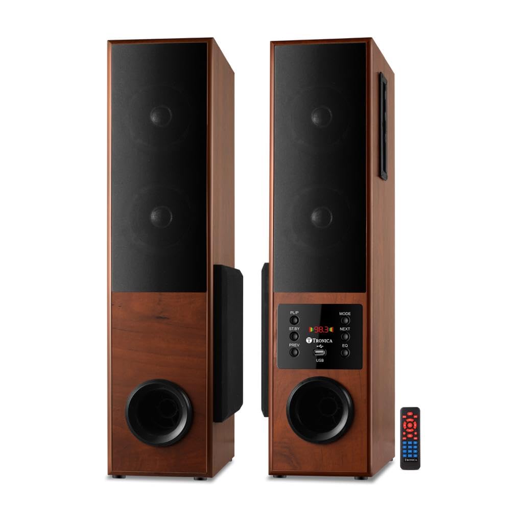 TRONICA JUDWAA 5.0 100W Tower Home Theater Speaker Pair 24" with 6" Woofer and Remote