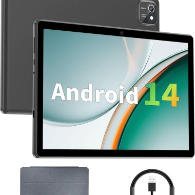 10 Inch Android 14 Tablet 6GB RAM 64GB ROM Expandable 1TB Black