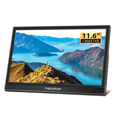 Thinlerain 11.6 Inch HD 1366x768 Portable HDMI Monitor with Built-in Speakers