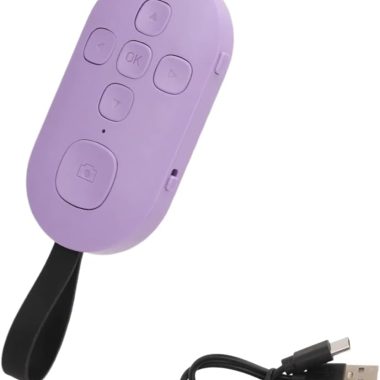 Purple Universal Bluetooth Remote for TikTok, E-Book, Video Scrolling iPhone Android iPad Tablet