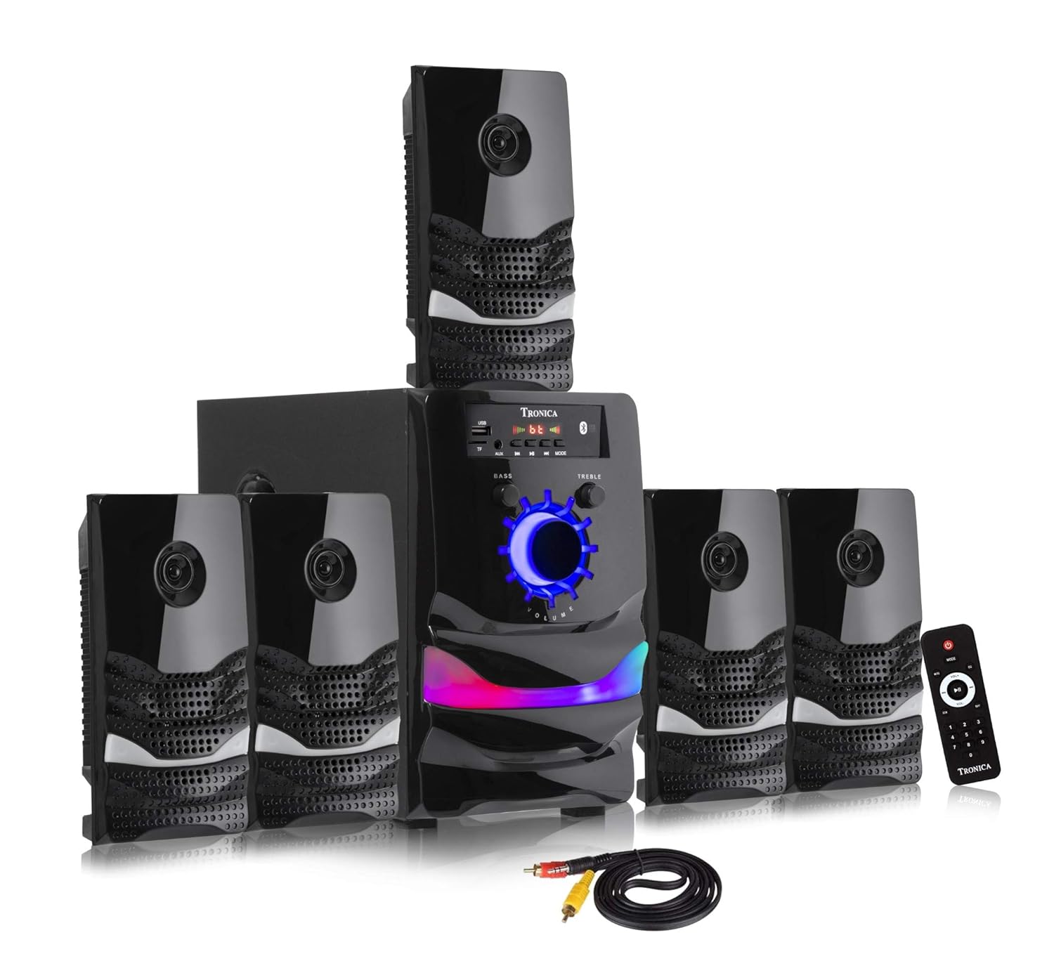 Tronica 70W BT2050 5.1 Home Theater System with 5.25-Inch Subwoofer Wireless Bluetooth Aux SD USB FM Remote