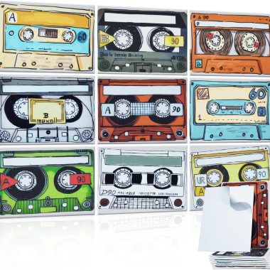 Tutmyrea 9 Pack 48x36 Inch Vintage Colorful Tape Decorative Sound Absorbing Wall Panels