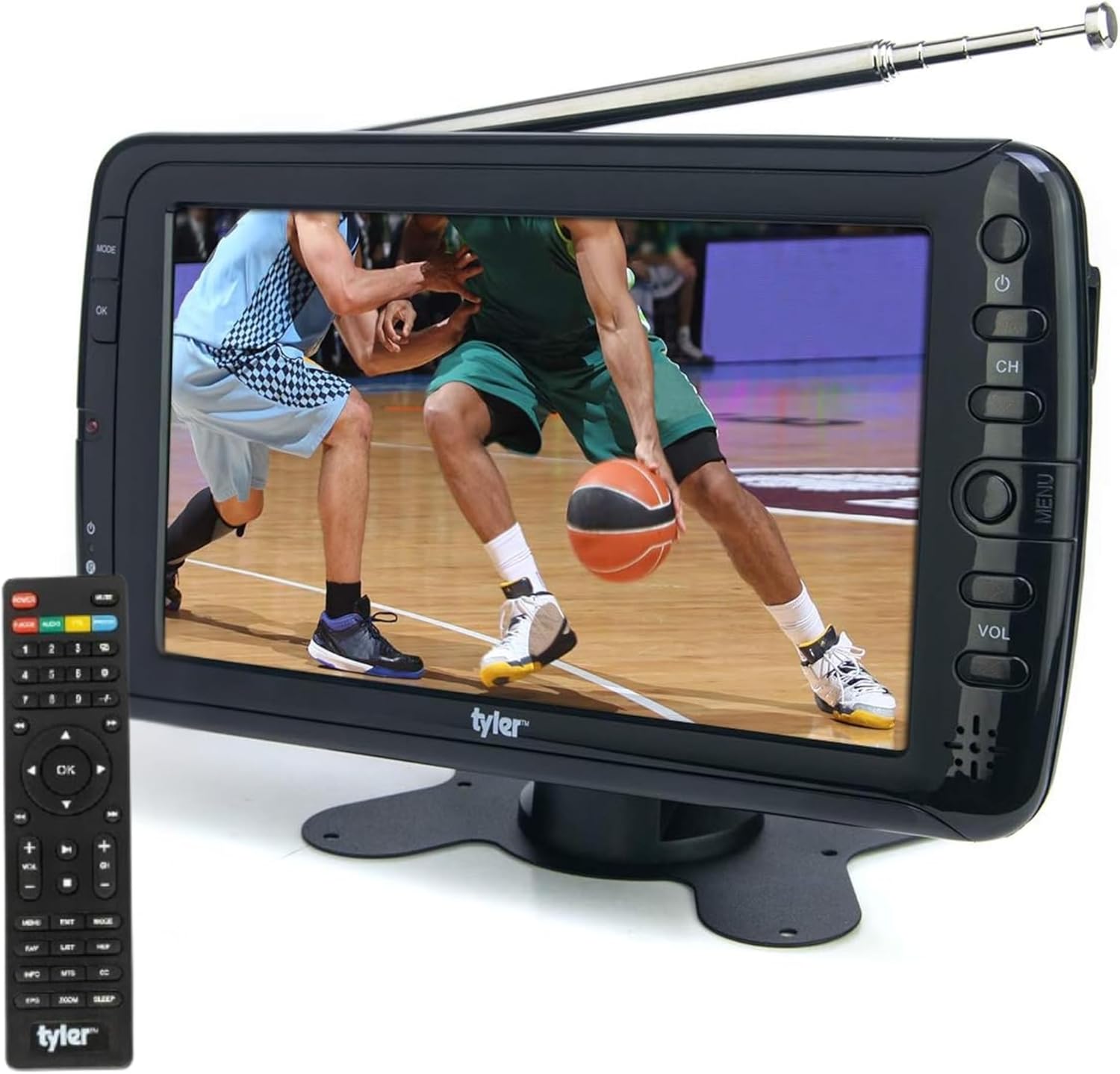 Tyler 7 Inch Portable HD-TV LCD Monitor with Rechargeable Battery Wireless USB HDMI AC/DC Remote and Built-in Stand