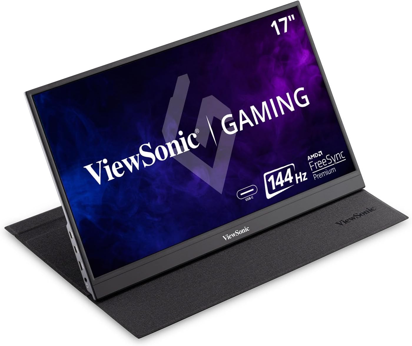 ViewSonic VX1755 17 Inch 1080p Portable IPS Gaming Monitor 144Hz AMD FreeSync Premium 60W USB C
