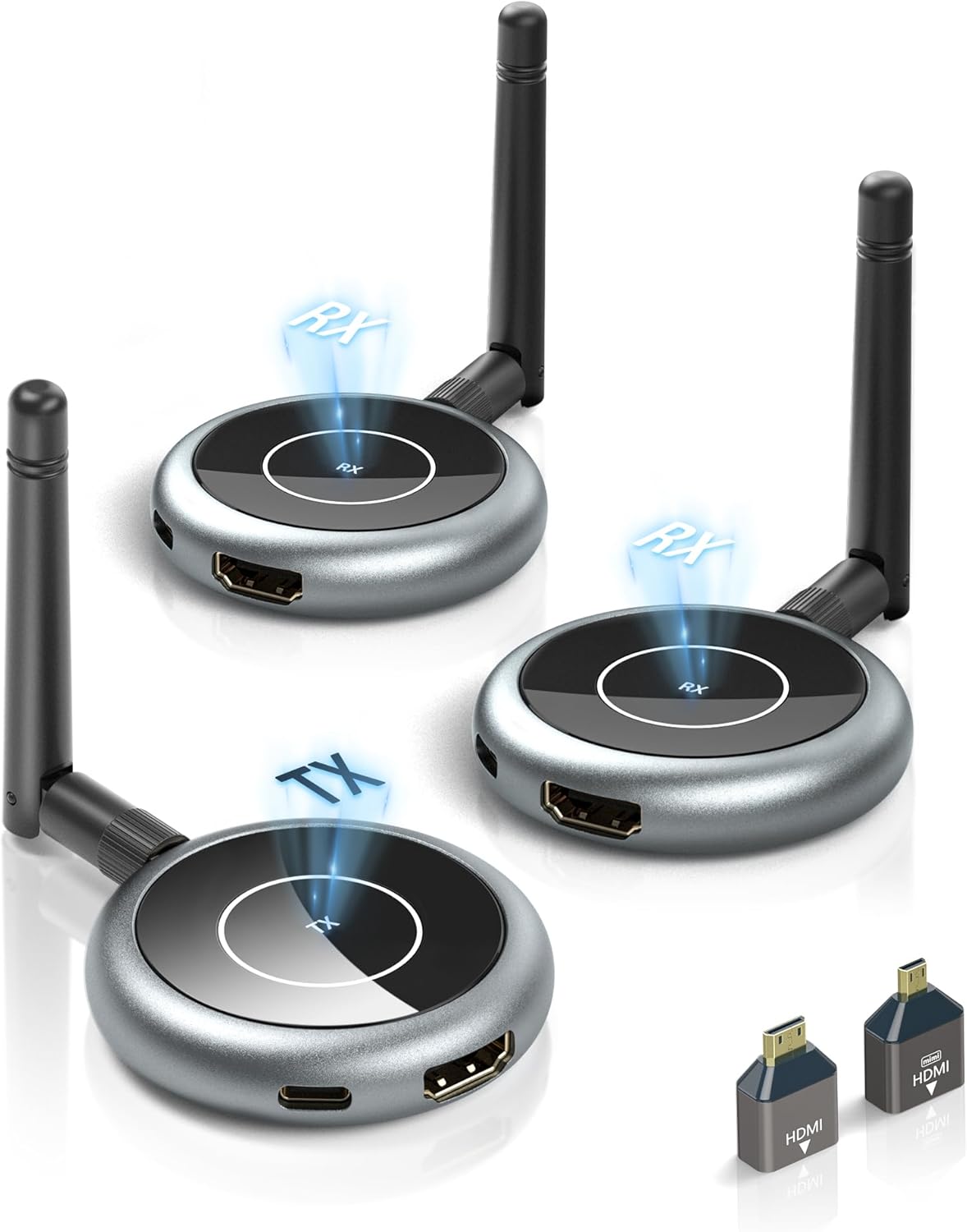 Wireless HDMI Transmitter and 2 Receivers 1080P@60Hz 50M Range for Multiple Displays