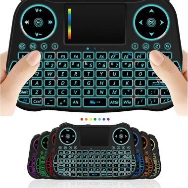 RGB Backlit Wireless Mini Keyboard Remote with Touchpad Mouse Combo for Android TV Box PC Laptop HTPC