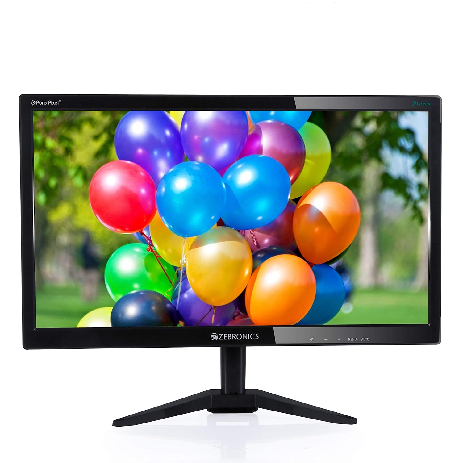 Zebronics 18.5 Inch HD Slim Monitor Anti Glare Plug and Play Built-in Power Supply VGA Wall Mount