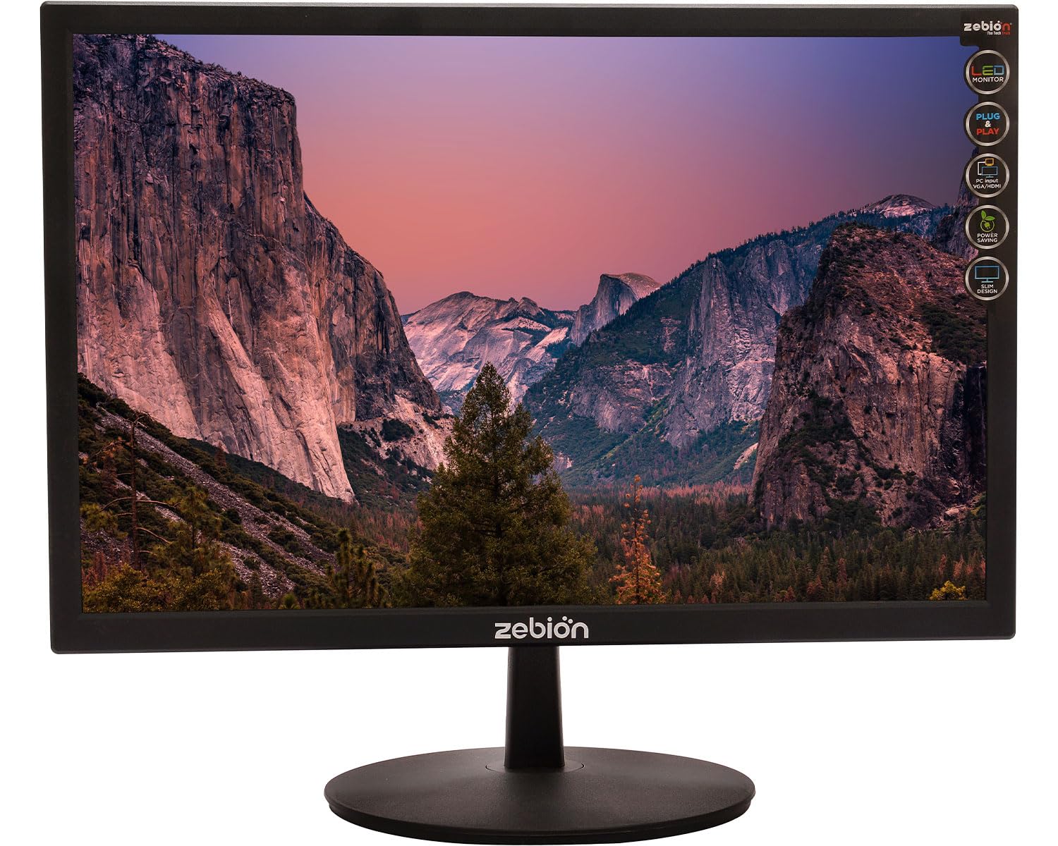 Zebion 19 Inch Wide HD LED Monitor Black Glossy Panel Slim Design HDMI VGA 1440x900