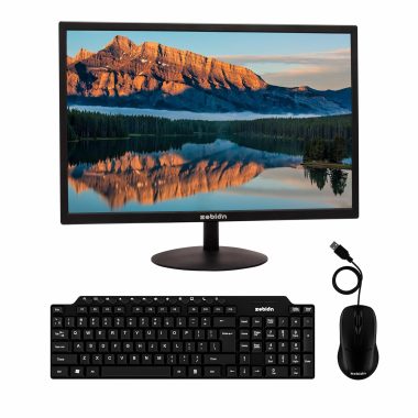 Zebion 20-Inch HD LED Monitor with HDMI, VGA, 1600x900 Resolution and Wired Keyboard Mouse Combo