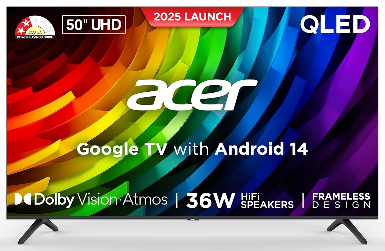 Acer 50 Inch 126cm 4K Ultra HD Smart QLED Google TV AR50QDQGR2851AD New