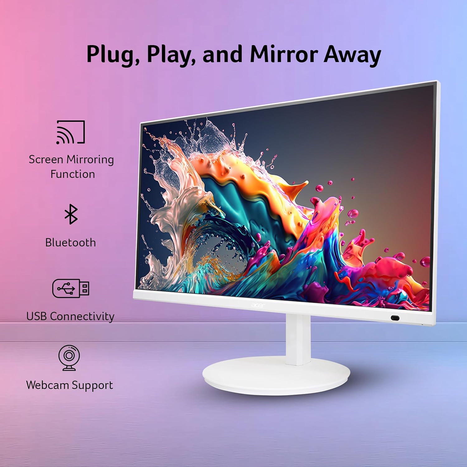 Acer 27 Inch Smart Full HD IPS LED Monitor with WebOS, HDR10, Ergo Stand - Image 3
