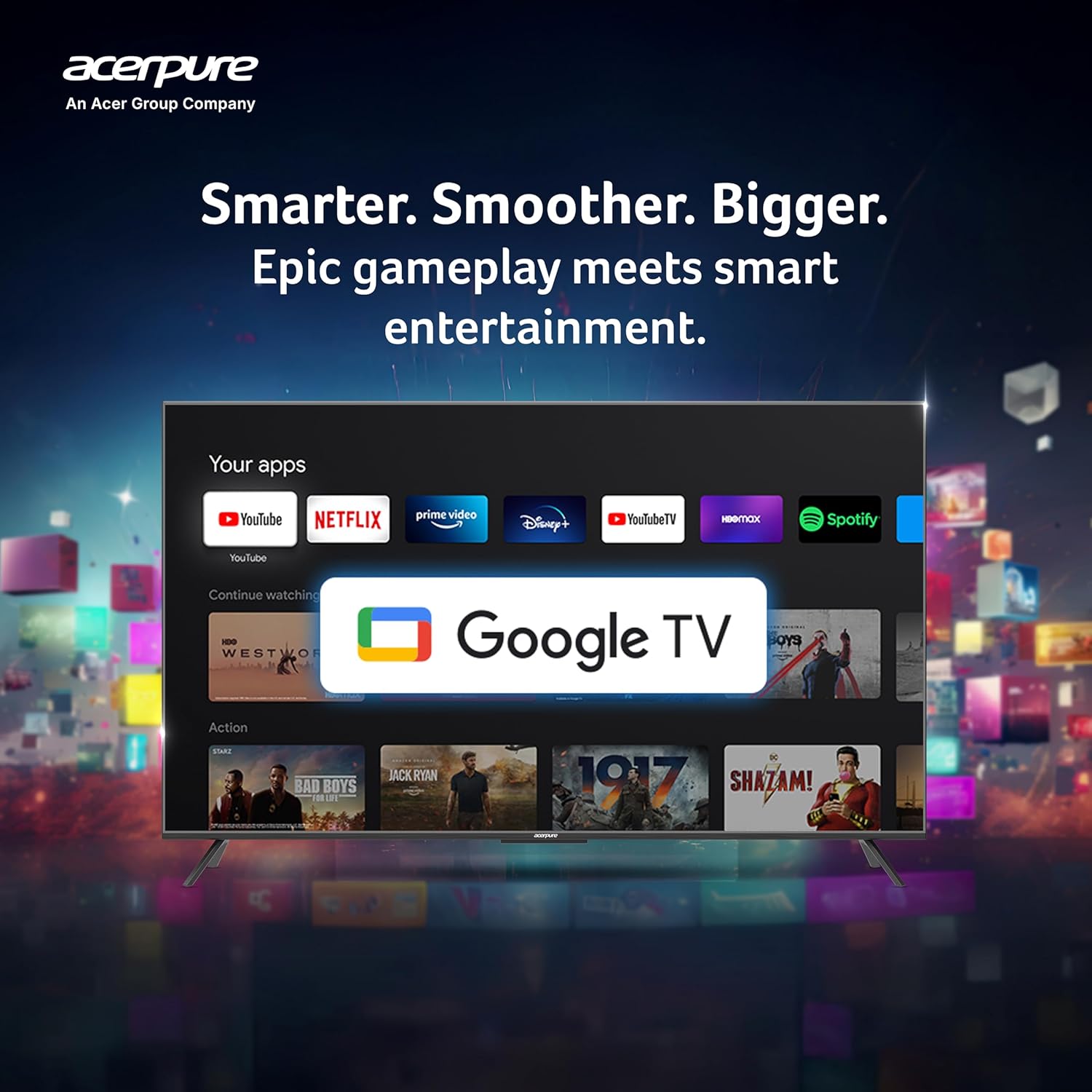 Acerpure 75 Inch Smart QLED Google TV AP75QG96MGS5 - 190 cm - Image 2