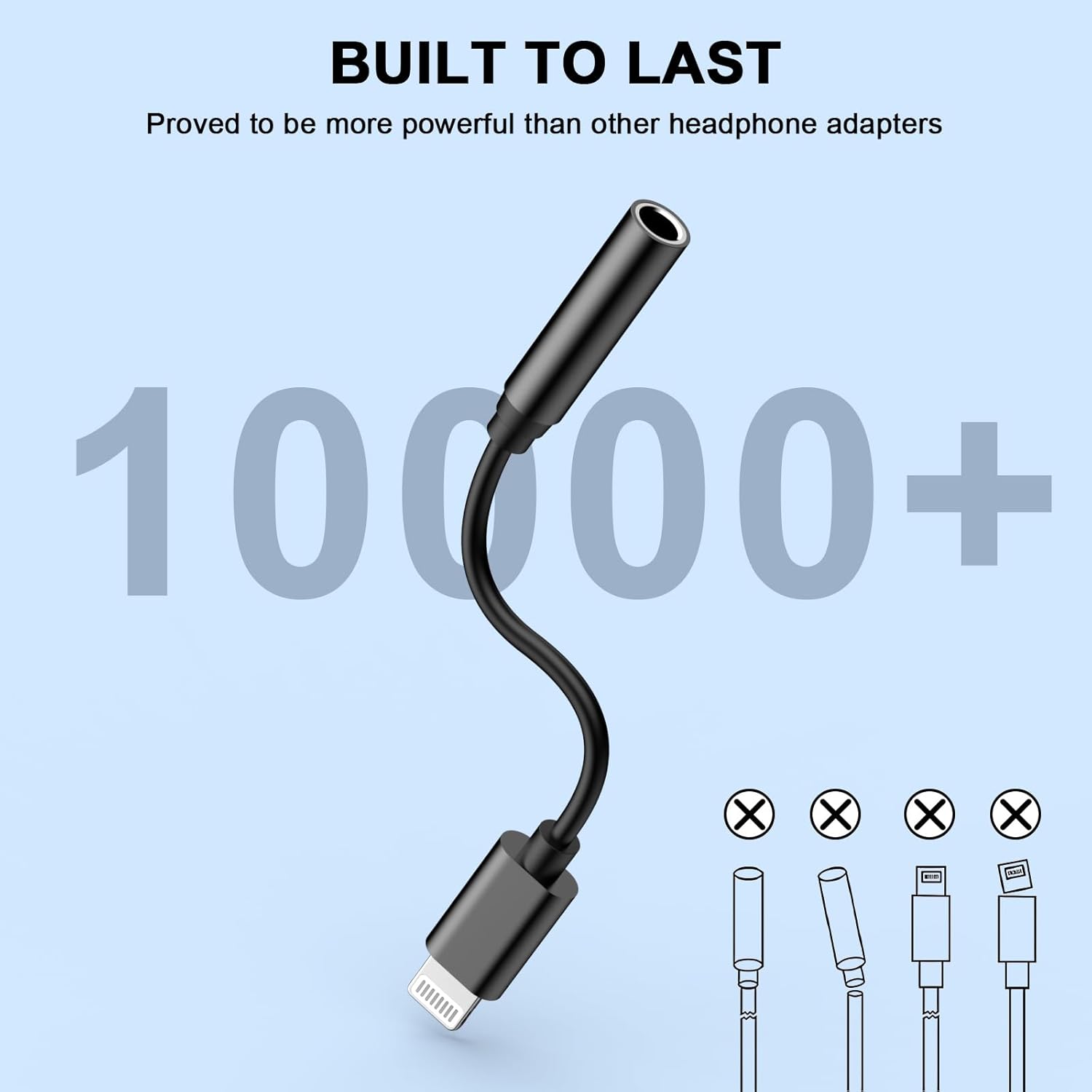 Apple MFi Certified 2 Pack iPhone Lightning to 3.5mm Headphone Jack Adapter Dongle for iPhone 14 13 12 11 Xs XR 8 - Image 8