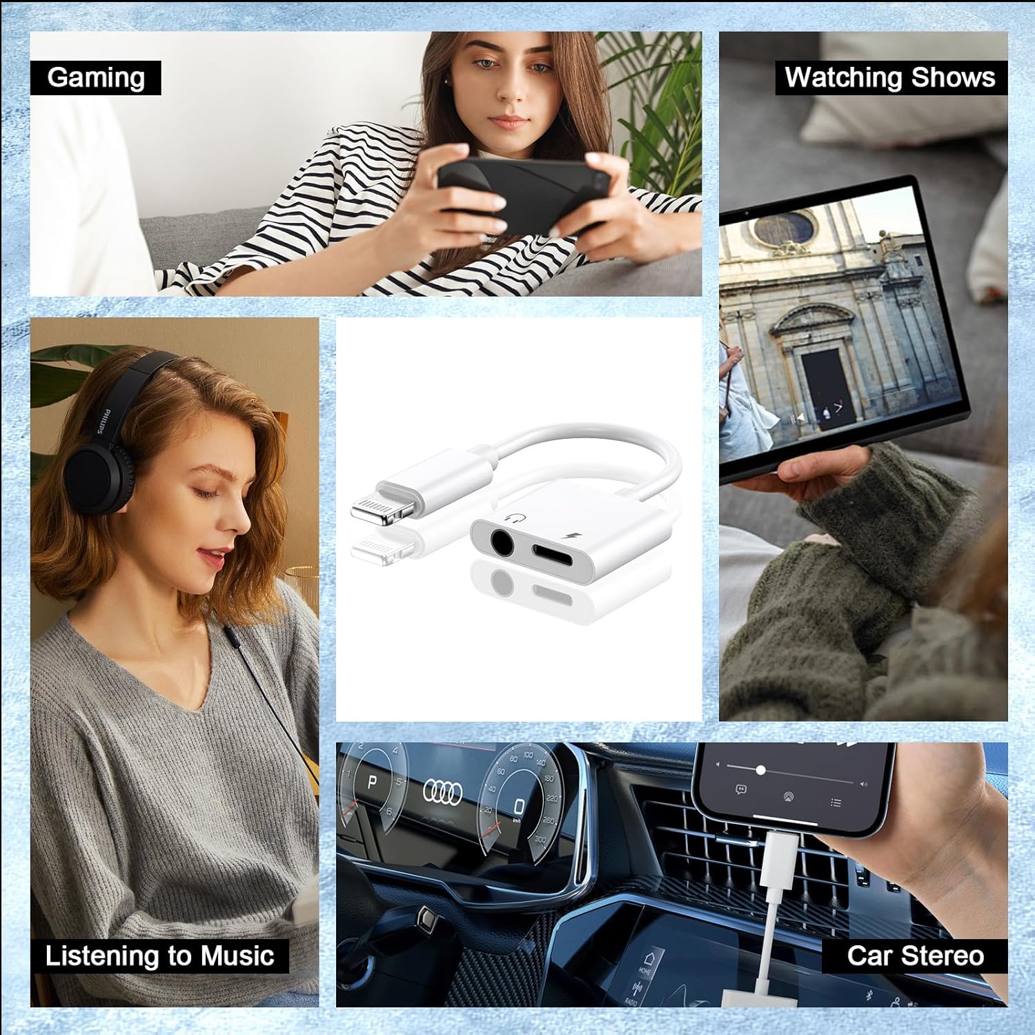2 Pack Apple MFi Certified Lightning to 3.5mm Headphone Jack Aux Audio and Charger Splitter Dongle for iPhone - Image 7
