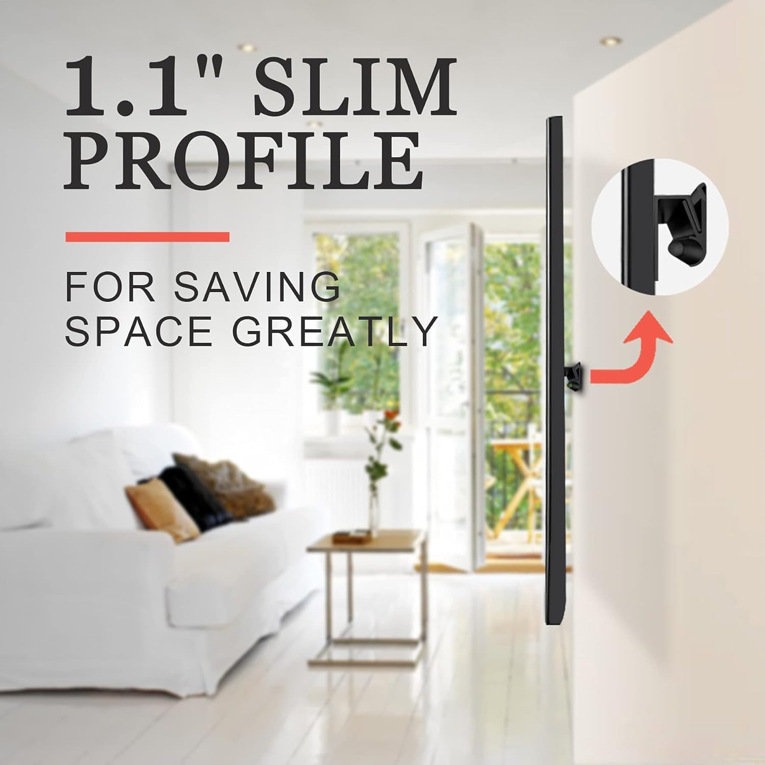 Auoace 2-Pack No Stud TV Wall Mount for 12-55 inch TVs, 99lbs Capacity, Easy Install Brackets - Image 2